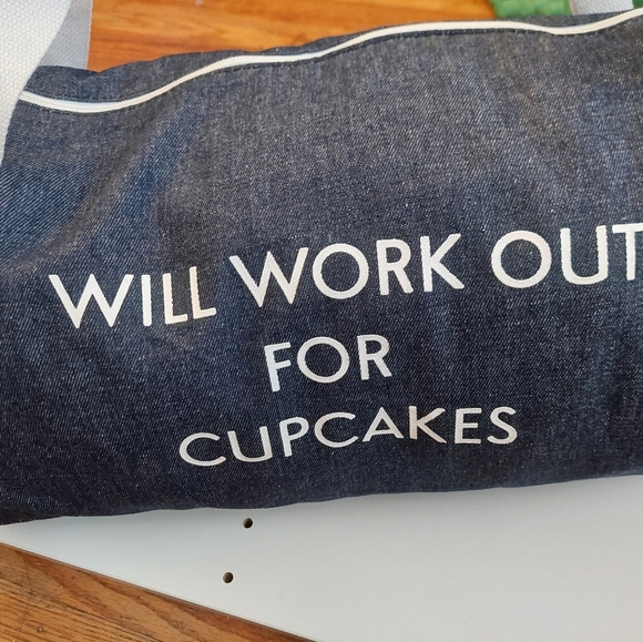 "Will Workout for Cupcakes" Duffle Bag Denim w/ Handles. ( Bag C) - Picture 5 of 6